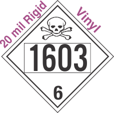 Poison Toxic Class 6.1 UN1603 20mil Rigid Vinyl DOT Placard