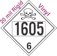 Poison Toxic Class 6.1 UN1605 20mil Rigid Vinyl DOT Placard