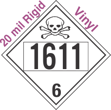Poison Toxic Class 6.1 UN1611 20mil Rigid Vinyl DOT Placard