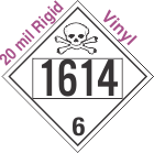 Poison Toxic Class 6.1 UN1614 20mil Rigid Vinyl DOT Placard