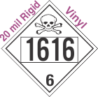 Poison Toxic Class 6.1 UN1616 20mil Rigid Vinyl DOT Placard