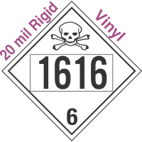 Poison Toxic Class 6.1 UN1616 20mil Rigid Vinyl DOT Placard