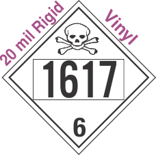 Poison Toxic Class 6.1 UN1617 20mil Rigid Vinyl DOT Placard