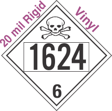 Poison Toxic Class 6.1 UN1624 20mil Rigid Vinyl DOT Placard
