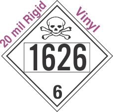 Poison Toxic Class 6.1 UN1626 20mil Rigid Vinyl DOT Placard
