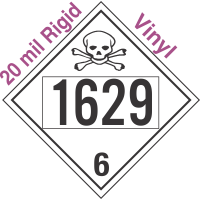 Poison Toxic Class 6.1 UN1629 20mil Rigid Vinyl DOT Placard