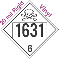 Poison Toxic Class 6.1 UN1631 20mil Rigid Vinyl DOT Placard