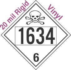Poison Toxic Class 6.1 UN1634 20mil Rigid Vinyl DOT Placard