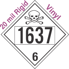 Poison Toxic Class 6.1 UN1637 20mil Rigid Vinyl DOT Placard