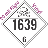 Poison Toxic Class 6.1 UN1639 20mil Rigid Vinyl DOT Placard