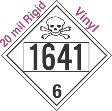 Poison Toxic Class 6.1 UN1641 20mil Rigid Vinyl DOT Placard