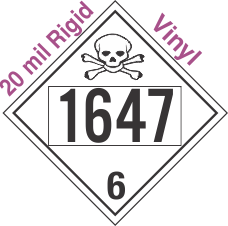 Poison Toxic Class 6.1 UN1647 20mil Rigid Vinyl DOT Placard