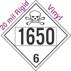 Poison Toxic Class 6.1 UN1650 20mil Rigid Vinyl DOT Placard