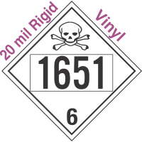 Poison Toxic Class 6.1 UN1651 20mil Rigid Vinyl DOT Placard