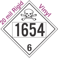 Poison Toxic Class 6.1 UN1654 20mil Rigid Vinyl DOT Placard