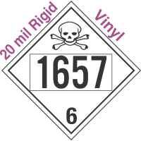 Poison Toxic Class 6.1 UN1657 20mil Rigid Vinyl DOT Placard