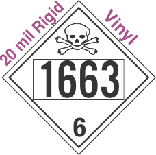 Poison Toxic Class 6.1 UN1663 20mil Rigid Vinyl DOT Placard