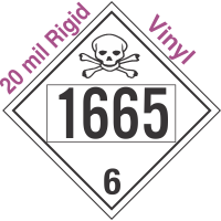 Poison Toxic Class 6.1 UN1665 20mil Rigid Vinyl DOT Placard