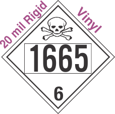 Poison Toxic Class 6.1 UN1665 20mil Rigid Vinyl DOT Placard