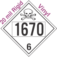 Poison Toxic Class 6.1 UN1670 20mil Rigid Vinyl DOT Placard