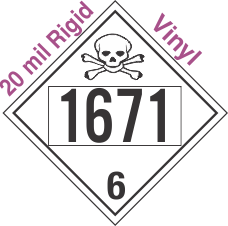 Poison Toxic Class 6.1 UN1671 20mil Rigid Vinyl DOT Placard