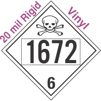 Poison Toxic Class 6.1 UN1672 20mil Rigid Vinyl DOT Placard