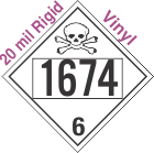 Poison Toxic Class 6.1 UN1674 20mil Rigid Vinyl DOT Placard