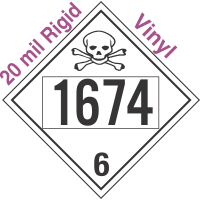 Poison Toxic Class 6.1 UN1674 20mil Rigid Vinyl DOT Placard