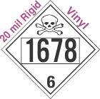 Poison Toxic Class 6.1 UN1678 20mil Rigid Vinyl DOT Placard
