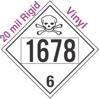 Poison Toxic Class 6.1 UN1678 20mil Rigid Vinyl DOT Placard