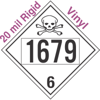 Poison Toxic Class 6.1 UN1679 20mil Rigid Vinyl DOT Placard