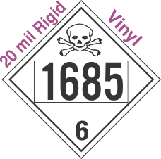 Poison Toxic Class 6.1 UN1685 20mil Rigid Vinyl DOT Placard