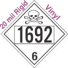 Poison Toxic Class 6.1 UN1692 20mil Rigid Vinyl DOT Placard