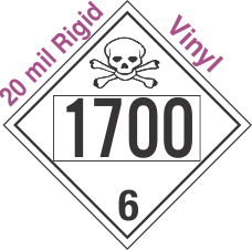 Poison Toxic Class 6.1 UN1700 20mil Rigid Vinyl DOT Placard