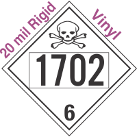 Poison Toxic Class 6.1 UN1702 20mil Rigid Vinyl DOT Placard