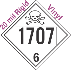 Poison Toxic Class 6.1 UN1707 20mil Rigid Vinyl DOT Placard