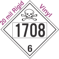 Poison Toxic Class 6.1 UN1708 20mil Rigid Vinyl DOT Placard