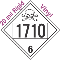 Poison Toxic Class 6.1 UN1710 20mil Rigid Vinyl DOT Placard