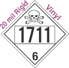 Poison Toxic Class 6.1 UN1711 20mil Rigid Vinyl DOT Placard