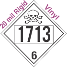 Poison Toxic Class 6.1 UN1713 20mil Rigid Vinyl DOT Placard