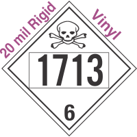 Poison Toxic Class 6.1 UN1713 20mil Rigid Vinyl DOT Placard