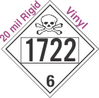Poison Toxic Class 6.1 UN1722 20mil Rigid Vinyl DOT Placard