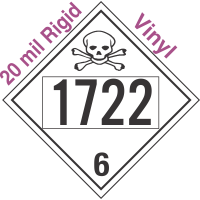 Poison Toxic Class 6.1 UN1722 20mil Rigid Vinyl DOT Placard