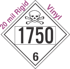 Poison Toxic Class 6.1 UN1750 20mil Rigid Vinyl DOT Placard