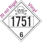 Poison Toxic Class 6.1 UN1751 20mil Rigid Vinyl DOT Placard