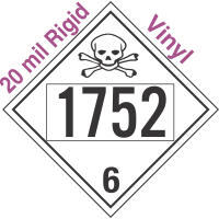 Poison Toxic Class 6.1 UN1752 20mil Rigid Vinyl DOT Placard