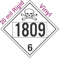 Poison Toxic Class 6.1 UN1809 20mil Rigid Vinyl DOT Placard