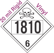 Poison Toxic Class 6.1 UN1810 20mil Rigid Vinyl DOT Placard