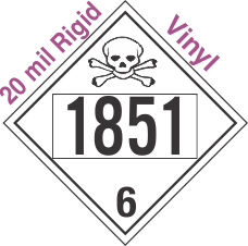 Poison Toxic Class 6.1 UN1851 20mil Rigid Vinyl DOT Placard