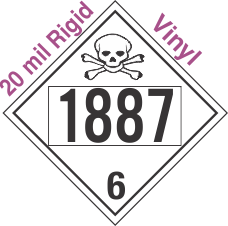 Poison Toxic Class 6.1 UN1887 20mil Rigid Vinyl DOT Placard